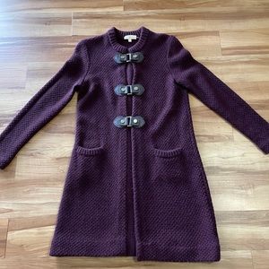 Tory Burch Sweater Coat Plum Medium
